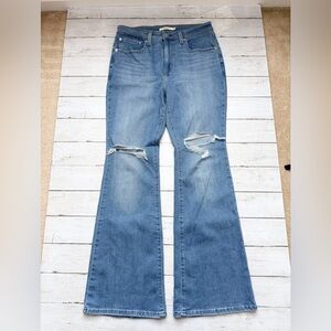 Levi’s 726 Flare Jeans Size 30 Light Wash Distressed Knee Y2K Mid Rise